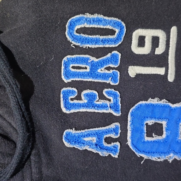 Aeropostale Classic Zip up Black Hooded Sweat Jacket Men's Size Medium - Picture 6 of 16